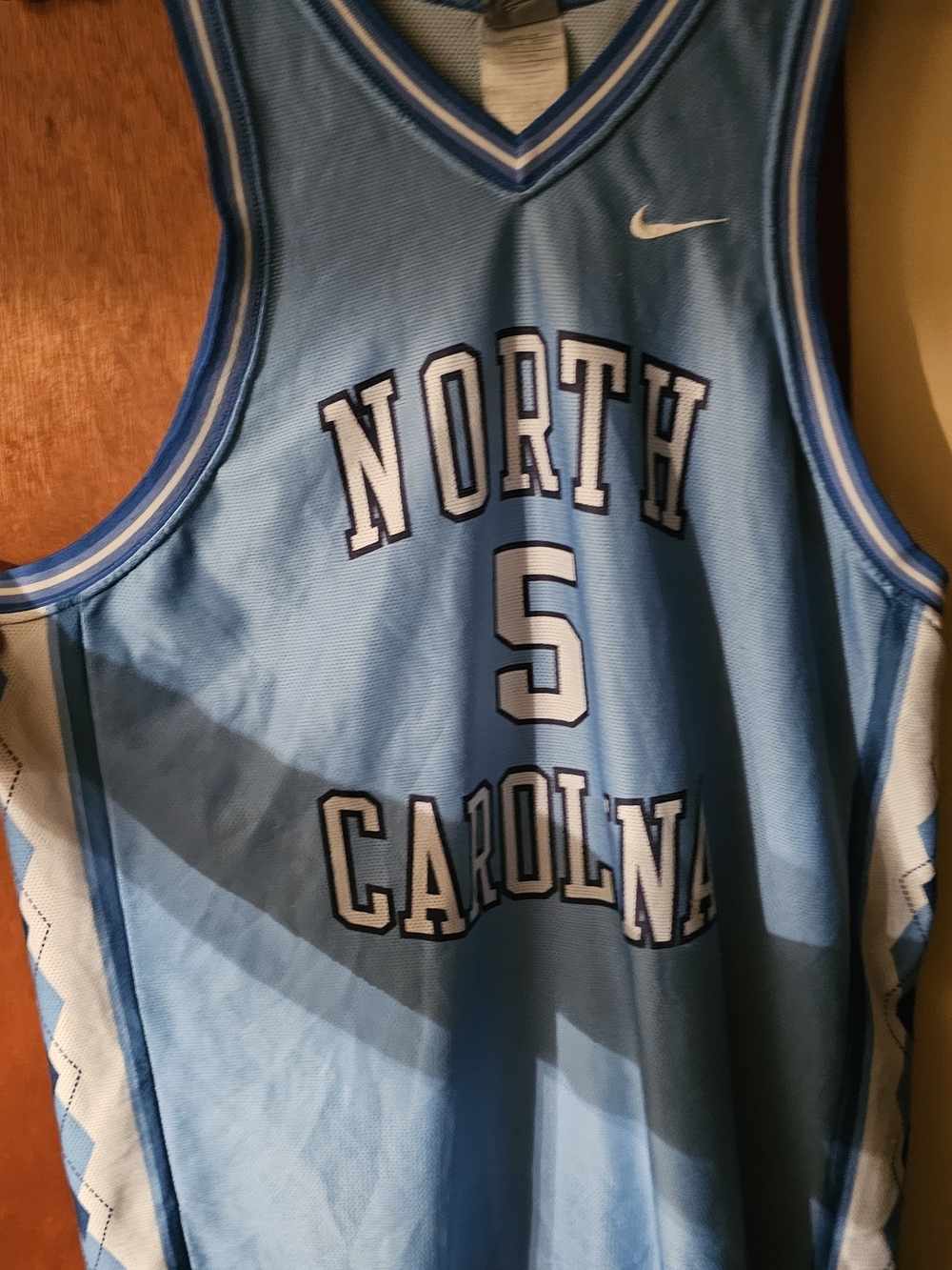 Vintage Nike North Carolina #5 Light Blue Basketball Jersey